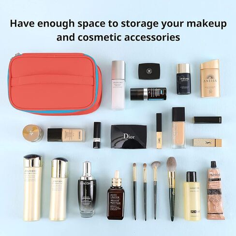 KITENROM Portable Makeup Bag Cosmetic Bags for Women Medium Pouch Case Purse Make Up Organization Waterproof (Blue) in Saudi Arabia