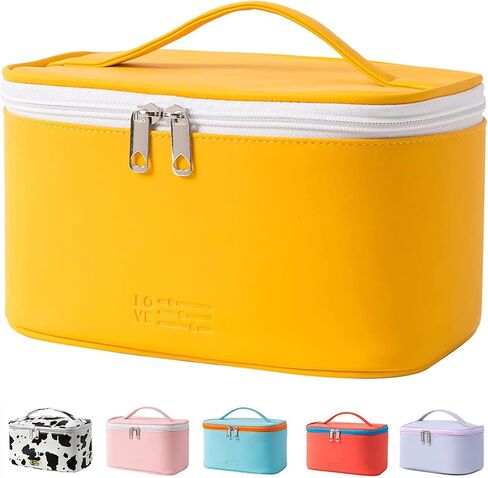 KITENROM Portable Makeup Bag Cosmetic Bags for Women Medium Pouch Case Purse Make Up Organization Waterproof (Blue) in Kuwait