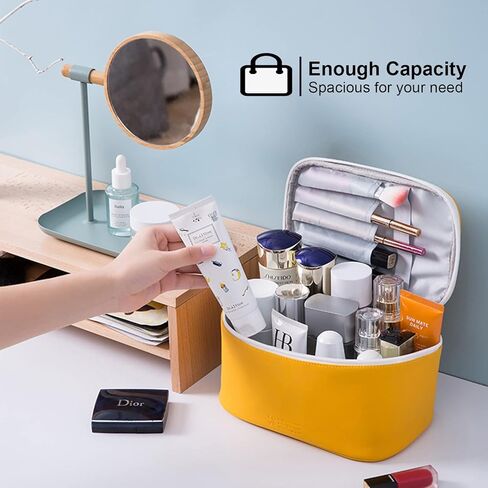 KITENROM Portable Makeup Bag Cosmetic Bags for Women Medium Pouch Case Purse Make Up Organization Waterproof (Blue) in Kuwait