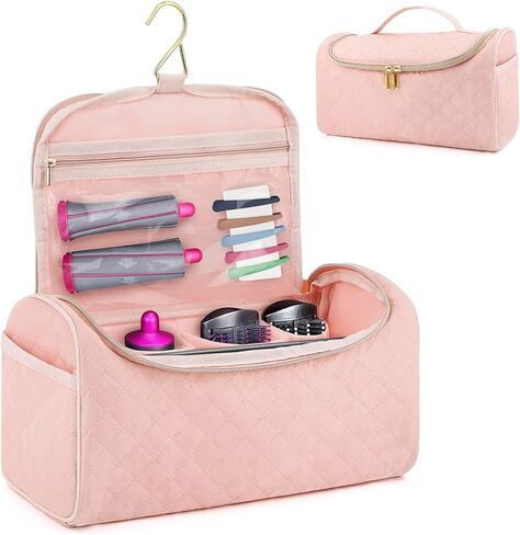 Travel Case Compatible with Dyson Airwrap Complete Styler and Attachments, Ideashop Portable Storage Bag with Hanging Hook and Side Pockets Lightweight Travel Carrying Case for Hair Curler Accessories in Kuwait