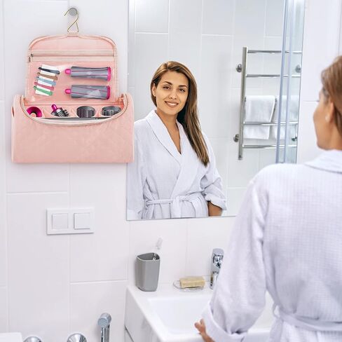 Travel Case Compatible with Dyson Airwrap Complete Styler and Attachments, Ideashop Portable Storage Bag with Hanging Hook and Side Pockets Lightweight Travel Carrying Case for Hair Curler Accessories in Kuwait