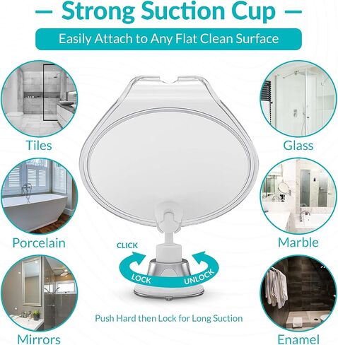 Fogless Shower Mirror for Shaving - Strong Suction, Razor Holder & 360 Degree Rotation Shower Shaving Mirror - Fog Free Mirror for Shower & Shaving Mirror - Men & Women in Saudi Arabia