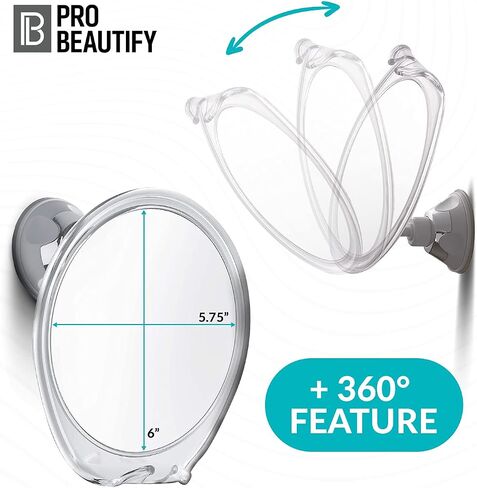 Fogless Shower Mirror for Shaving - Strong Suction, Razor Holder & 360 Degree Rotation Shower Shaving Mirror - Fog Free Mirror for Shower & Shaving Mirror - Men & Women in Saudi Arabia
