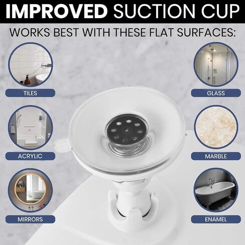 MIRRORVANA Fogless Shower Mirror for Shaving with Upgraded Suction, Dual Anti Fog Design, Shatterproof Surface & 360° Swivel, 8" x 7" in Saudi Arabia
