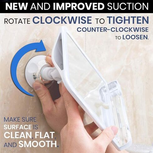 MIRRORVANA Fogless Shower Mirror for Shaving with Upgraded Suction, Dual Anti Fog Design, Shatterproof Surface & 360° Swivel, 8" x 7" in Saudi Arabia