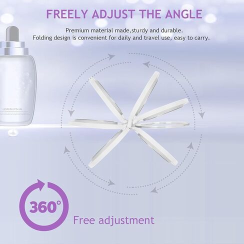 deweisn Magnifying Mirror 10X/1X, Double Sided Tabletop Mirror with Adjustable Folding Cosmetic Mirror with Lights for Makeup/Travel, Blackhead and Comedone Removal-3 Colors Light in Kuwait