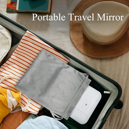 Naseto Travel Makeup Mirror with Lights & 10X Magnetic Magnification, 9.4"x6.7" Dimmable 3 Color LED Lighted Rechargeable Vanity Mirror with 360° Angle, Portable Compact Cosmetic Mirror for Women in Kuwait