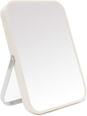 YEAKE Table Desk Vanity Makeup Mirror,8-Inch Portable Folding Mirror with Metal Stand 90°Adjustable Rotation Tavel Make Up Mirror Hanging Bathroom for Shower Shaving(Gray) in Saudi Arabia