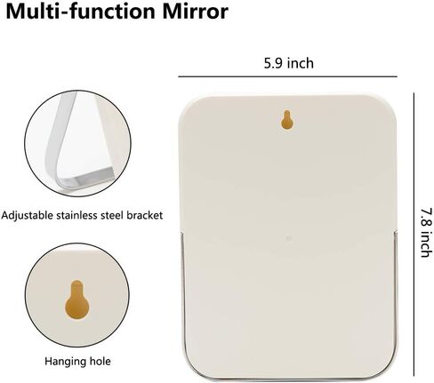 YEAKE Table Desk Vanity Makeup Mirror,8-Inch Portable Folding Mirror with Metal Stand 90°Adjustable Rotation Tavel Make Up Mirror Hanging Bathroom for Shower Shaving(Gray) in Saudi Arabia
