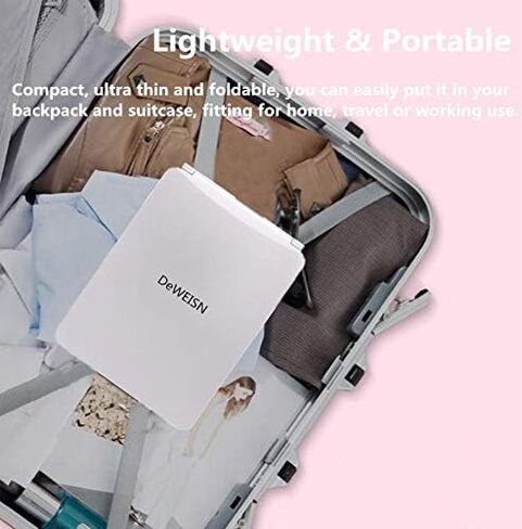 مرآة مكياج مضاءة قابلة للطي مع 72 مصباح LED و3 أوضاع إضاءة بألوان USB وبطاريات 1800 مللي أمبير قابلة لإعادة الشحن ومحمولة للغاية ورفيعة للغاية ومرآة سفر قابلة للتعتيم in Saudi Arabia