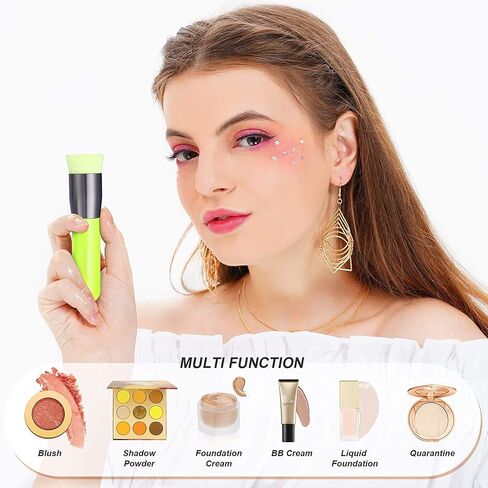 Docolor 6+1Pcs Makeup Sponges with Foundation Brush, Foundation Blending Beauty Sponge & Flat Top Kabuki Brush for Liquid,Cream,and Powder,Buffing,Blending,Full Coverage Foundation in Kuwait