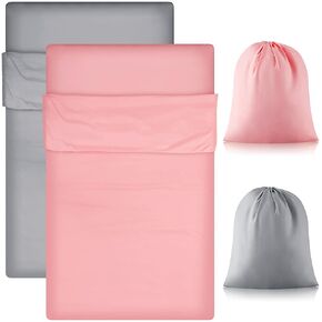 Irenare 2 Pcs Self Tan Sleep Sack Self Tanning Bed Sheet Protector Travel Camping Sheet Sleep Sack Adult Lightweight Sleeping Bag Liner, Self Tanner Sleep Sack for Sunless Tan Spray Tanning Lotion