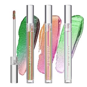 Light Liquid Eyeshadow, Light Liquid Glitter Eyeshadow, 3 Colors Metallic Liquid Glitter Chameleon Eyeshadow, Multi-Dimensional Eye Looks, Long-lasting Holographic Glitter Multichrome Eyeshadows Makeup Set