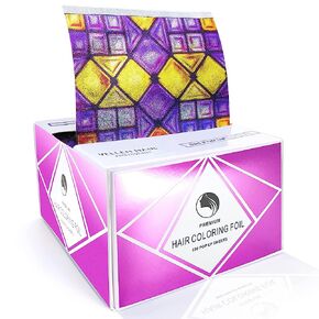 Vellen Hair Embossed Aluminium Hair Foil Sheets, Hair Foils for Highlighting, Non-slip Textured - 500 Sheets - Tetris - 15 Micron in Kuwait