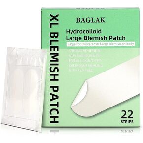 باجلاك رقع كبيرة للعيوب - 22 شريط، مقاس XL، رقع هيدروكولويد تي دوت، رقعة عيوب - ملصقات بثور، رقعة تغطية لامتصاص عيوب الوجه - ملصق زيت للعناية ببشرة الوجه in Kuwait