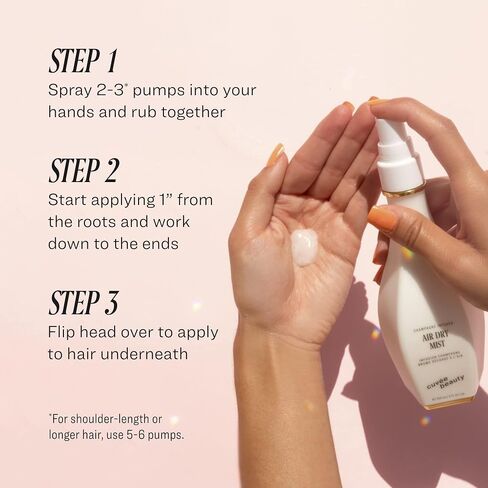 CUVÉE BEAUTY Cuvee Air Dry Mist - 1.7 أونصة سائلة - تجفيف بالهواء بدون تجعد، ملمس طبيعي مضخم، ترطيب خفيف الوزن - تركيبة مملوءة بالشامبانيا مع ريسفيراترول والسيراميد - لون آمن in Saudi Arabia