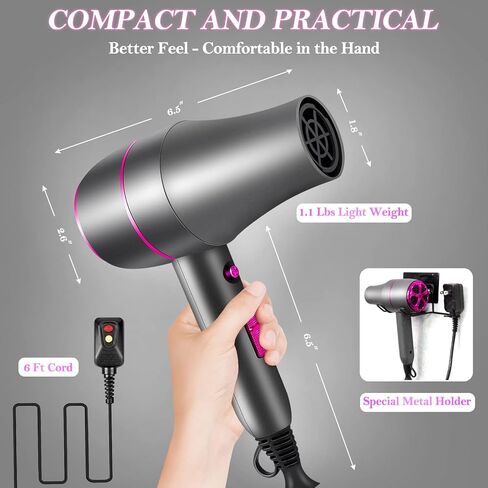 airopen فرشاة مجفف الشعر ضربة مجفف، الأدوات الساخنة ضربة مجففات فرشاة نفخ، مشط مجففات الشعر السفر، مجفف شعر أيوني المهنية مع موقف، مجففات الشعر للنساء، مجففات الشعر للشعر الطبيعي الأسود in Kuwait