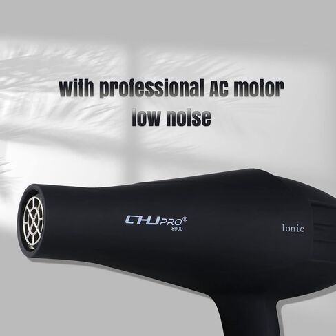 CHJPRO Professional Salon Hair Dryer AC 2100W Ceramic Tourmaline Ionic Blow Dryer with Hot-Cold Heat Setting for Home & Salon,Includes Diffuser and Concentrator US Plug-Black in Saudi Arabia