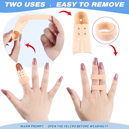10 Pieces Finger Splint Mallet Finger Support Finger Splint Brace Plastic Finger Support Protector for Adjustable Finger Immobilizer for Basketball Finger Joint Protection, 5 Sizes in Saudi Arabia
