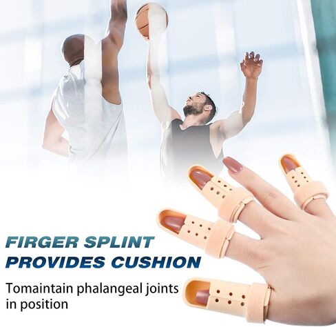 10 Pieces Finger Splint Mallet Finger Support Finger Splint Brace Plastic Finger Support Protector for Adjustable Finger Immobilizer for Basketball Finger Joint Protection, 5 Sizes in Saudi Arabia