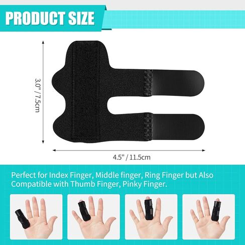 Finger Splints (3PCS), Finger Support Braces, Adjustable Finger Protectors Sleeves for Trigger Finger, Mallet Finger, Broken Finger, Arthritis, Knuckle Immobilization, Straightening. Best Fit for Index Middle Ring Finger in Kuwait