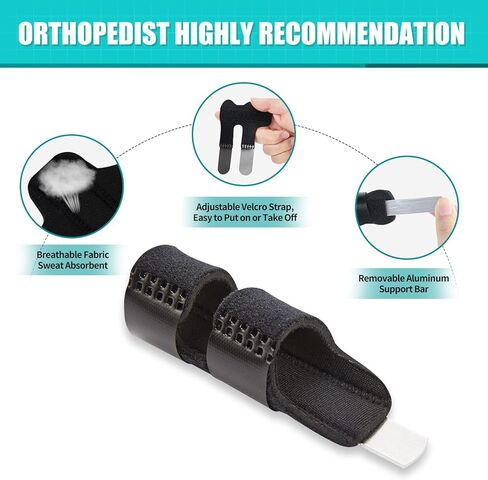 Finger Splints (3PCS), Finger Support Braces, Adjustable Finger Protectors Sleeves for Trigger Finger, Mallet Finger, Broken Finger, Arthritis, Knuckle Immobilization, Straightening. Best Fit for Index Middle Ring Finger in Kuwait