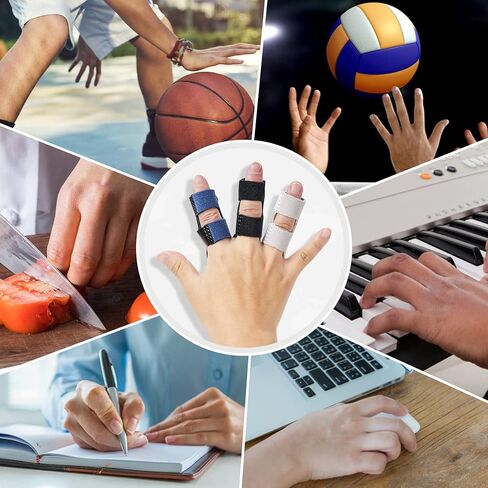 Finger Splints (3PCS), Finger Support Braces, Adjustable Finger Protectors Sleeves for Trigger Finger, Mallet Finger, Broken Finger, Arthritis, Knuckle Immobilization, Straightening. Best Fit for Index Middle Ring Finger in Kuwait
