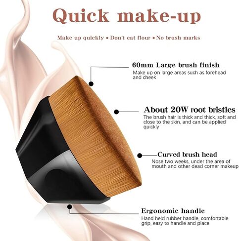 Foundation Makeup Brush, Flat Top Hexagon Kabuki Brush, Petal-Shaped Foundation Brush for Blending Liquid, Cream or Flawless Powder Cosmetics with Protective Case, Multifunctional Makeup Brush in Saudi Arabia
