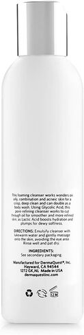 DermaQuest Advanced Therapy Foaming Glyco Gel Based Cleanser with 15% Glycolic Acid & Lactic Acid - Deep Cleansing Daily Face Wash for Oily Skin and Papular Acne (6 oz) in Saudi Arabia