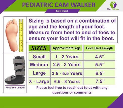 MARS WELLNESS Pediatric Cam Walker Walking Ankle Boot - Sprained Ankle Boot - Pediatric Orthopedic Boots - XL - Fits Children Ages 6.5-8 Years Old in Saudi Arabia