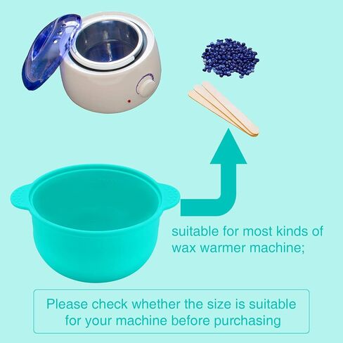 3 Pieces Silicone Wax Pot Replacement, 14 oz Wax Pot Insert for Hair Removal Wax Warmer Liner Removable Waxing Bowl for Home Use Wax Machine Accessory, 500 ml in Saudi Arabia