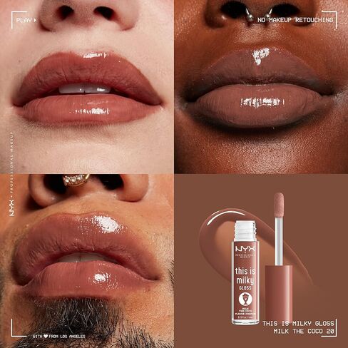 NYX PROFESSIONAL MAKEUP This Is Milky Gloss، ملمع شفاه مع ترطيب لمدة 12 ساعة، نباتي - مخفوق الكراميل المملح (كراميل) in Saudi Arabia
