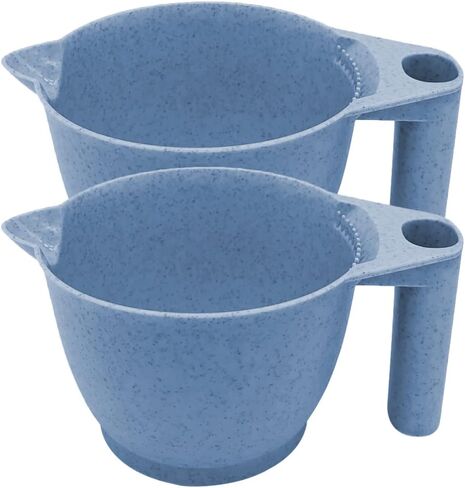 Beaupretty Brow Dye 2 Pieces Salon Color Bowls with Handle Hair Dye Mixing Bowl Portable Tint Bowl Color Mixing Bowls for Hair Salon(Blue) Hair Dye Bowl in Saudi Arabia