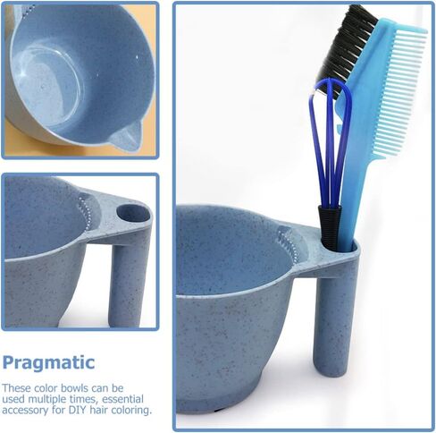 Beaupretty Brow Dye 2 Pieces Salon Color Bowls with Handle Hair Dye Mixing Bowl Portable Tint Bowl Color Mixing Bowls for Hair Salon(Blue) Hair Dye Bowl in Saudi Arabia