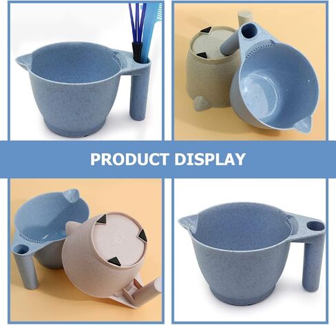 Beaupretty Brow Dye 2 Pieces Salon Color Bowls with Handle Hair Dye Mixing Bowl Portable Tint Bowl Color Mixing Bowls for Hair Salon(Blue) Hair Dye Bowl in Saudi Arabia