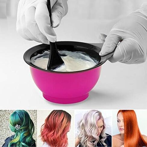 3pcs Hair Color Mixing Bowl, Salon Hair Color Mixing Tint Bowl Set, Professional Hair Dye Kit, Light Plastic DIY Hair Coloring Tool Set Assorted Colors for Hairdressing Hair Dyeing in Kuwait