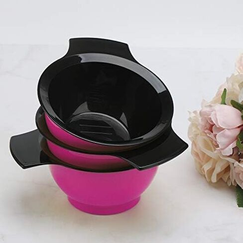 3pcs Hair Color Mixing Bowl, Salon Hair Color Mixing Tint Bowl Set, Professional Hair Dye Kit, Light Plastic DIY Hair Coloring Tool Set Assorted Colors for Hairdressing Hair Dyeing in Kuwait