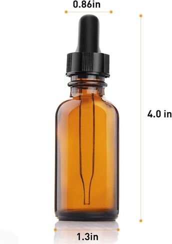 Yesker Amber Glass Bottles for Essential Oils with Glass Eye Dropper 30 ml (1oz) for Essential Oils, Chemistry Lab Chemicals, Colognes & Perfumes- Pack of 6 in Saudi Arabia