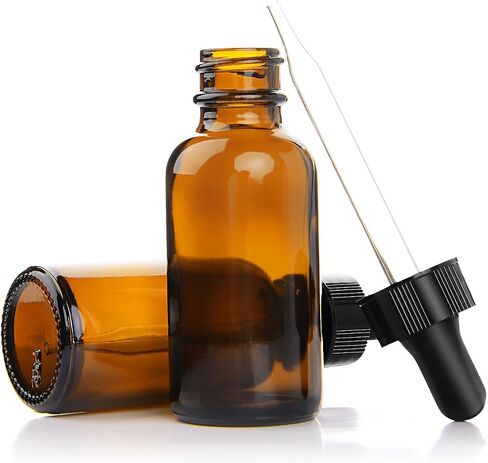 Yesker Amber Glass Bottles for Essential Oils with Glass Eye Dropper 30 ml (1oz) for Essential Oils, Chemistry Lab Chemicals, Colognes & Perfumes- Pack of 6 in Saudi Arabia