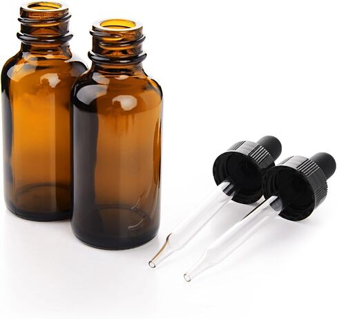 Yesker Amber Glass Bottles for Essential Oils with Glass Eye Dropper 30 ml (1oz) for Essential Oils, Chemistry Lab Chemicals, Colognes & Perfumes- Pack of 6 in Saudi Arabia