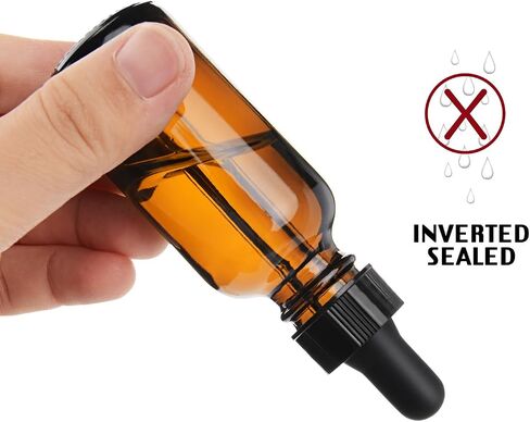Yesker Amber Glass Bottles for Essential Oils with Glass Eye Dropper 30 ml (1oz) for Essential Oils, Chemistry Lab Chemicals, Colognes & Perfumes- Pack of 6 in Saudi Arabia