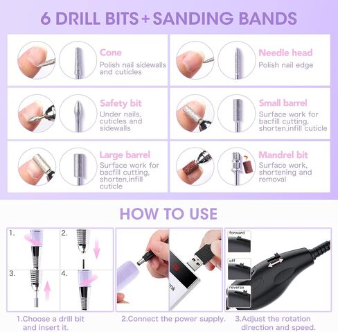 Gellen UV LED Nail Lamp With Electric Nail Drill, 72W UV Light Nail Dryer For Nails, Nail Files For Acrylic Nails Professional Gel Nail Polish Curing Lamp With Sensor 3 Timers Nail Art Manicure Tools in Saudi Arabia