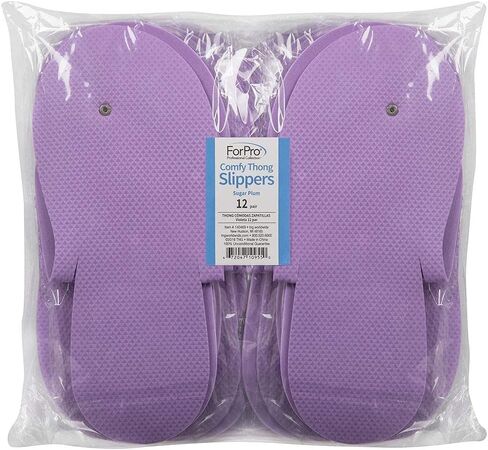 ForPro Comfy Pedi Slippers, Disposable Foam Pedicure Slippers for Nail Salons and Spas, Individually-Wrapped, 12-Pair in Saudi Arabia