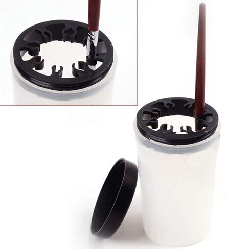 2 Pcs Nail Art Brush Pen Holder Immersion Makeup Brush Nail Art Brush Cleaner Cup Container in Saudi Arabia