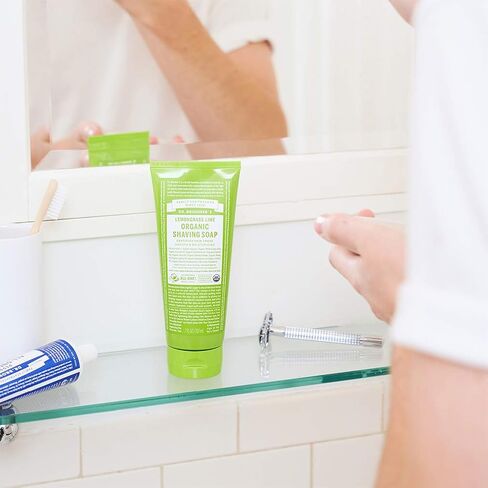 Dr. Bronner's - Organic Shaving Soap Variety Pack - Lavender, Tea Tree, & Lemongrass, Certified Organic, Sugar & Shikakai Powder, Moisturizes, Use on Face, Underarms, & Legs (7oz, 3-Pack) in Kuwait