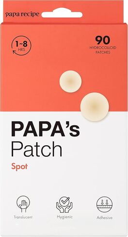 Papa Recipe Spot Patches, Hygienic Acne Patch (90 Pack) - Hydrocolloid Acne Pimple Patches for Face, Blemishes and Zits Absorbing Patch, Breakouts Spot Treatment for Skin Care, Invisible Pimple patch in Saudi Arabia