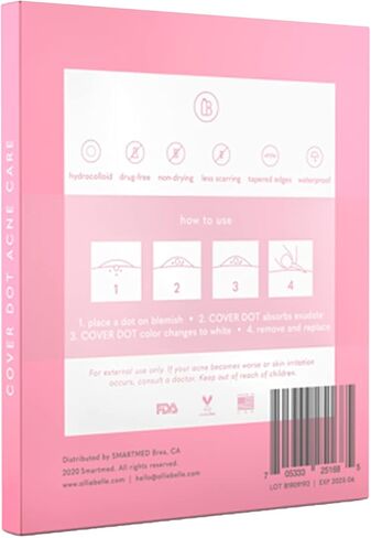 Cover Dot Acne Care (24 dots) Skin Blemish Treatment with Hydrocolloid | Oil and Pimple Absorbing | Latex-Free in Saudi Arabia
