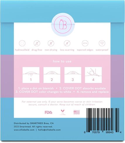 SMARTMED Cover Dot Acne Care (120 نقطة) علاج عيوب البشرة باستخدام الغروانية المائية | يمتص الزيوت والبثور، وخالي من اللاتكس in Saudi Arabia