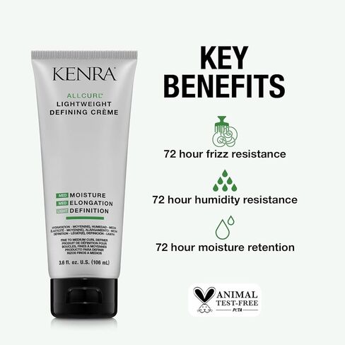 كريم تحديد خفيف الوزن من Kenra AllCurl | محدد تجعيد خفيف الوزن | يعزز اللمعان وسهولة التصفيف | مقاومة التجعد والرطوبة لمدة 72 ساعة | الاحتفاظ بالرطوبة لمدة 72 ساعة | شعر مموج ومجعد ومتعرج | 3.6 فلوريدا. أوقية in Kuwait