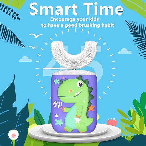 Kids Electric Toothbrush, U Shaped Ultrasonic Automatic Toothbrushes Unicorn Design with Six Modes Smart Timer Replacement Brush IPX7 Waterproof Auto Toothbrush for Toddler 360 Oral Cleaning in Saudi Arabia